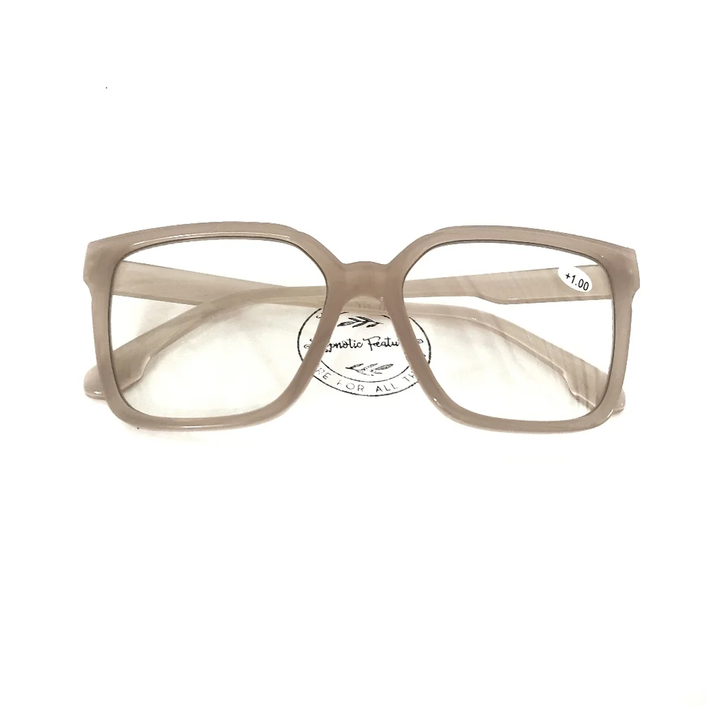 NEW Tan Oversize Fashion Transitional Reading (1.00) Glasses